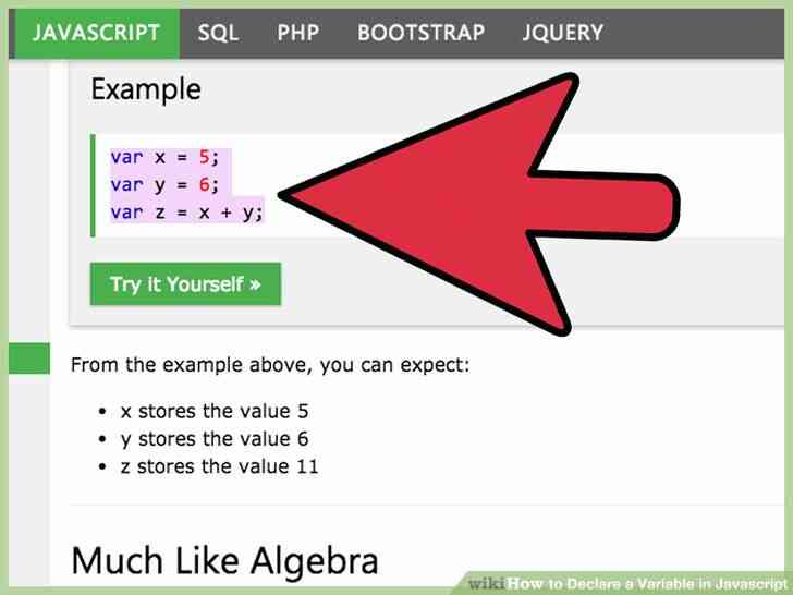 Image intitulée Déclarer une Variable en Javascript à l